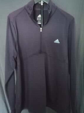 adidas climate Deep Purple Half-Zip Performance Pullover Men's Size XL